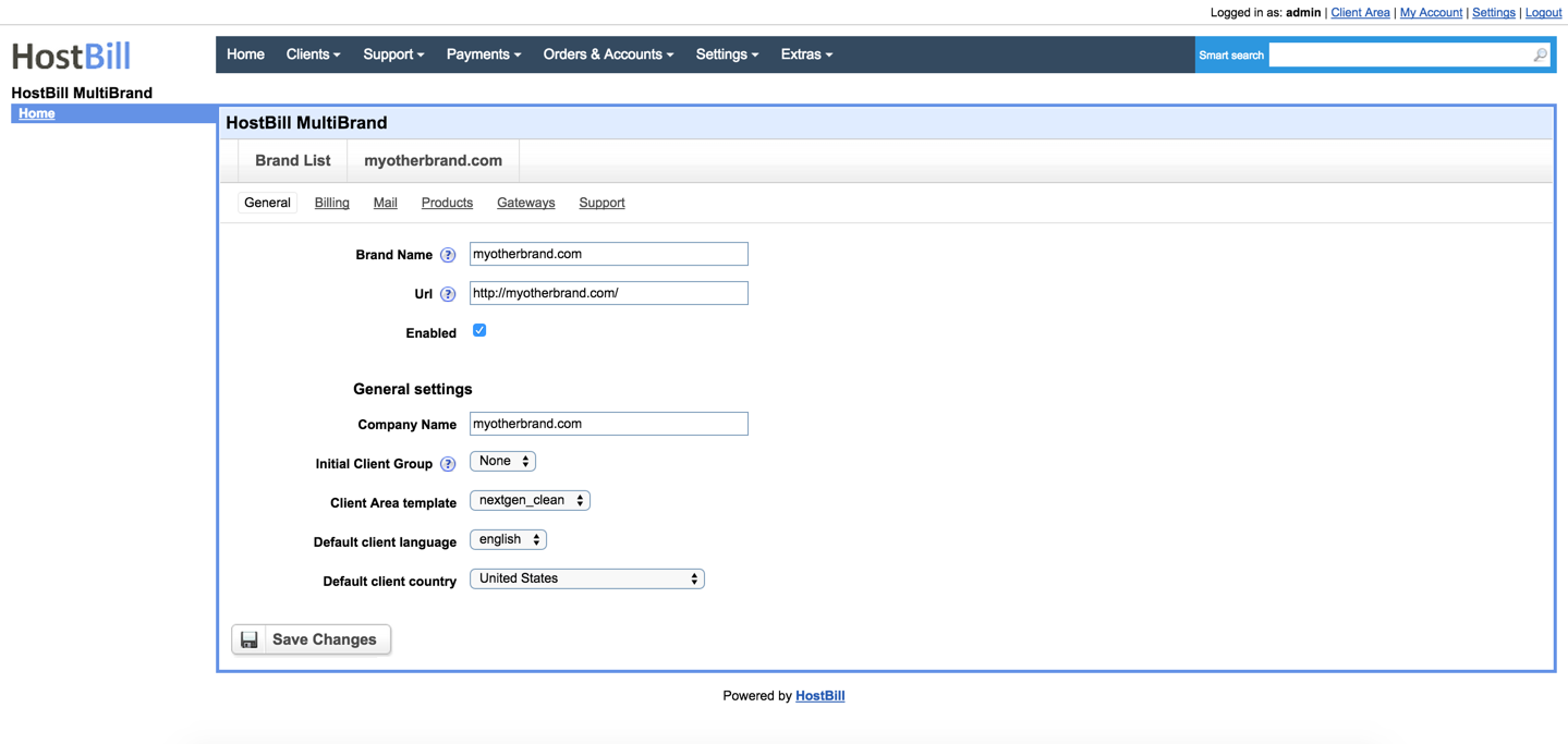 HostBill Multi-Brand